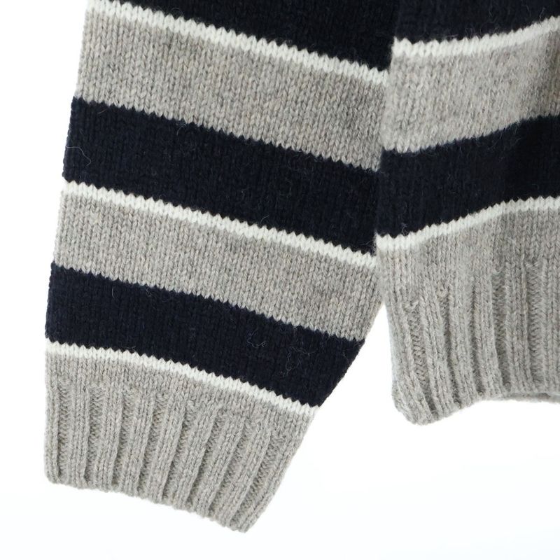 Celine 23aw Triomphe Embroidered Striped Crew Neck Knit Sweater Long Sleeve