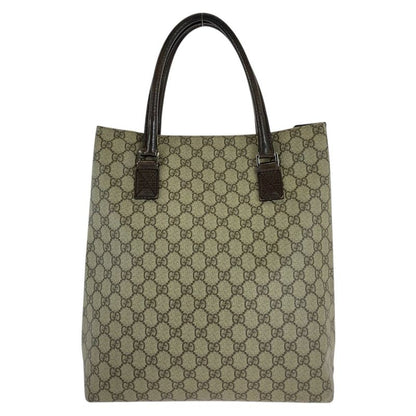 Gucci Beige Brown GG Supreme Canvas Leather 131220 Tote Bag Shoulder Bag Women