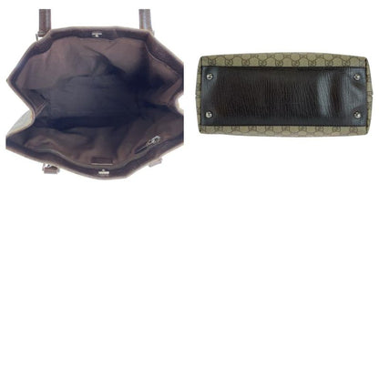 Gucci Beige Brown GG Supreme Canvas Leather 131220 Tote Bag Shoulder Bag Women