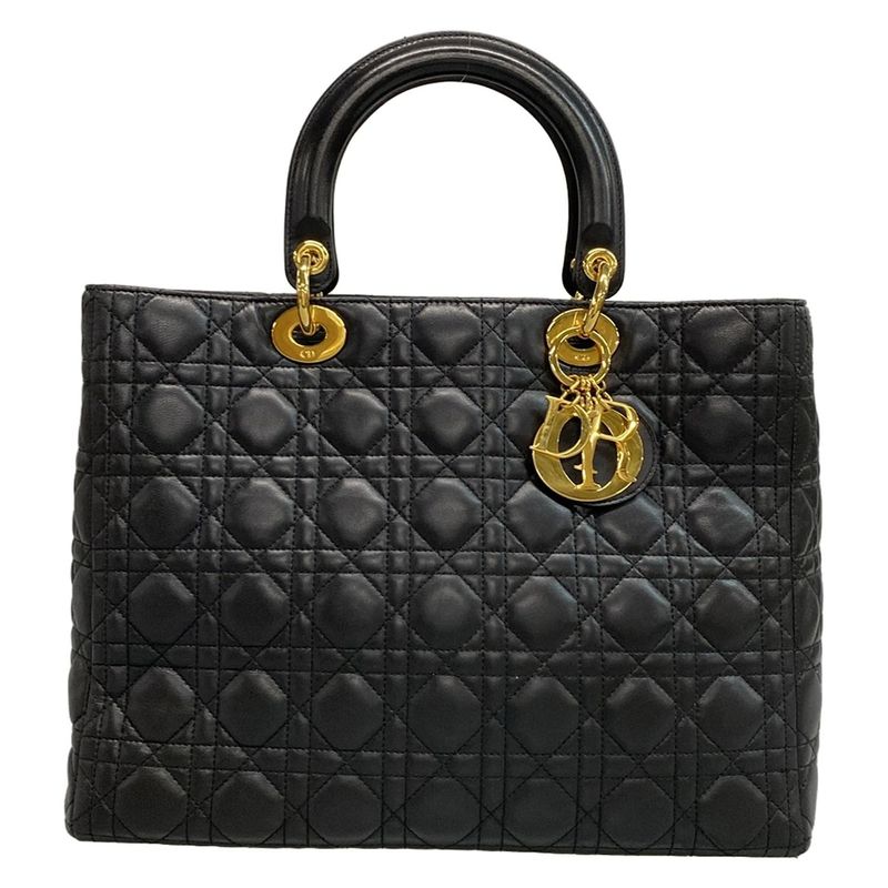 Dior Christian Dior Handbag Lady Dior Large Bag Black Lambskin