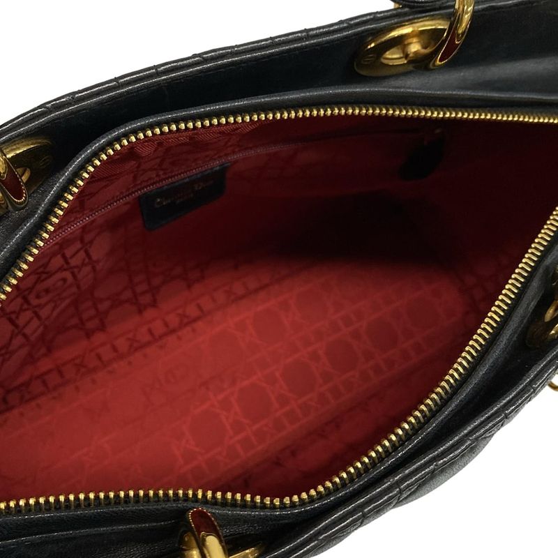 Dior Christian Dior Handbag Lady Dior Large Bag Black Lambskin