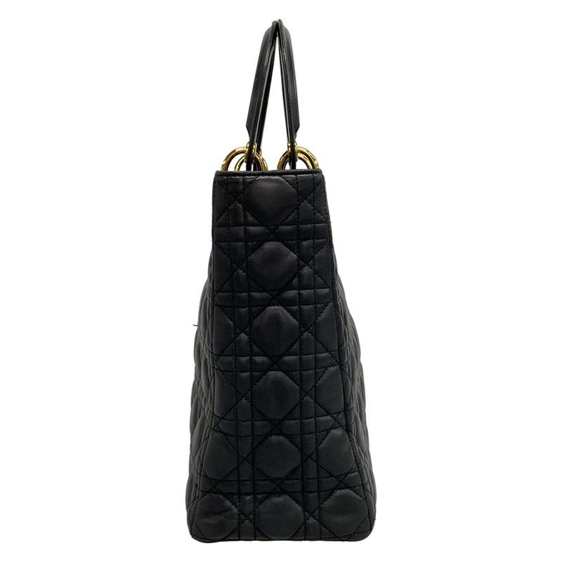 Dior Christian Dior Handbag Lady Dior Large Bag Black Lambskin