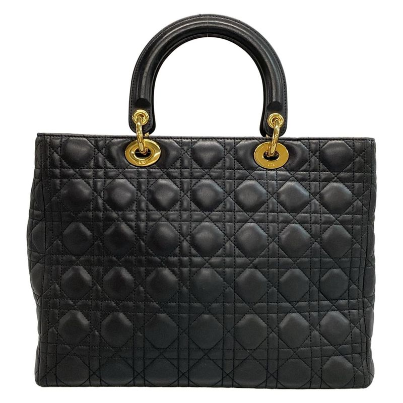 Dior Christian Dior Handbag Lady Dior Large Bag Black Lambskin