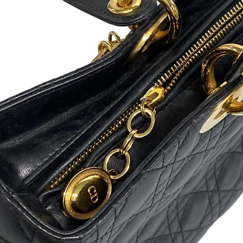 Dior Christian Dior Handbag Lady Dior Large Bag Black Lambskin