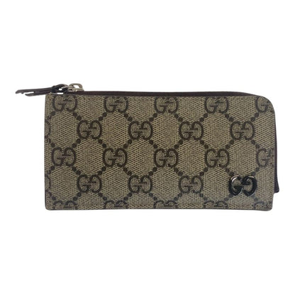 Gucci GG Detail Beige Brown GG Supreme Canvas 295233 2184 Card Case Coin Case
