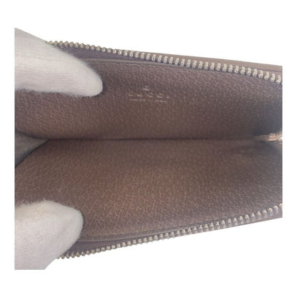 Gucci GG Detail Beige Brown GG Supreme Canvas 295233 2184 Card Case Coin Case