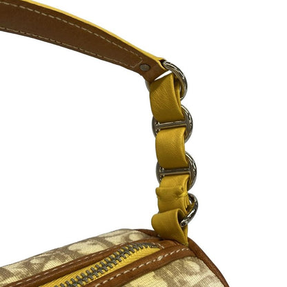 Dior Christian Dior Handbag Romantic Ivory X Brown X Yellow Heart Ribbon Leather