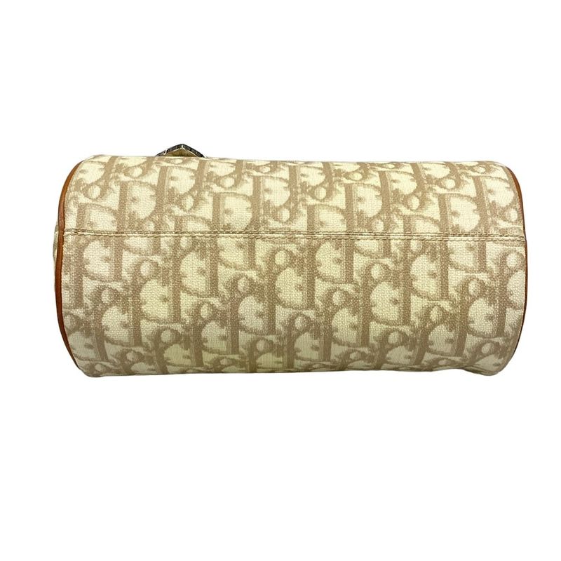 Dior Christian Dior Handbag Romantic Ivory X Brown X Yellow Heart Ribbon Leather