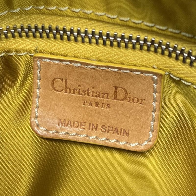 Dior Christian Dior Handbag Romantic Ivory X Brown X Yellow Heart Ribbon Leather