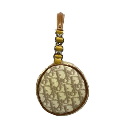 Dior Christian Dior Handbag Romantic Ivory X Brown X Yellow Heart Ribbon Leather