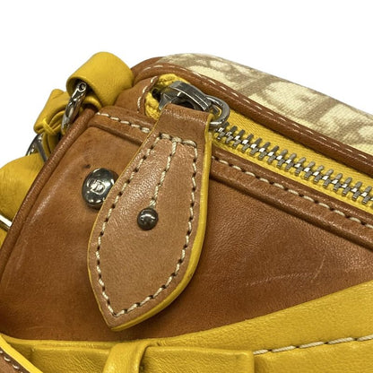 Dior Christian Dior Handbag Romantic Ivory X Brown X Yellow Heart Ribbon Leather