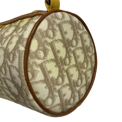 Dior Christian Dior Handbag Romantic Ivory X Brown X Yellow Heart Ribbon Leather