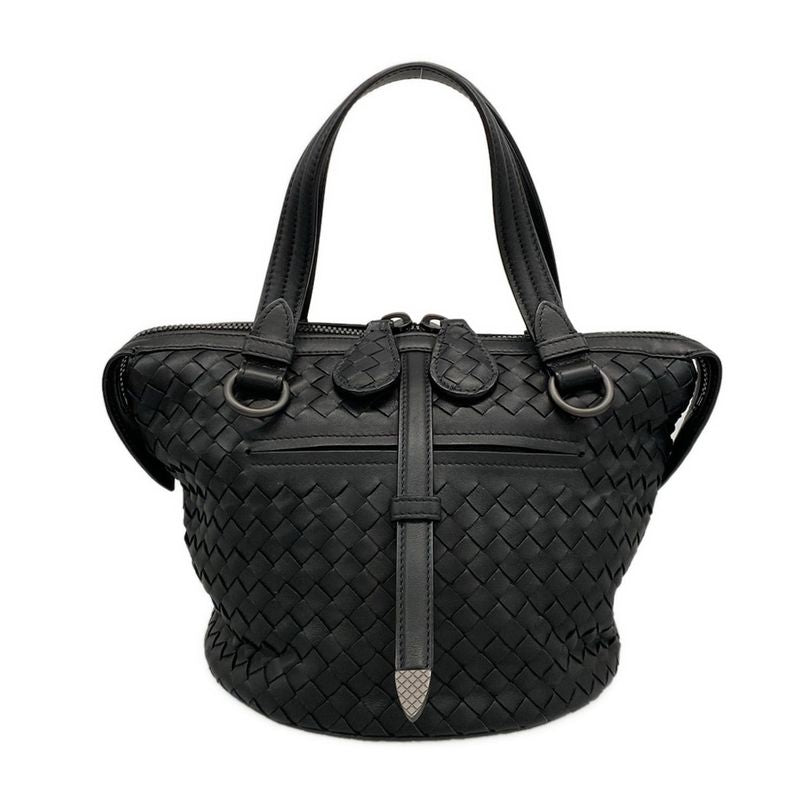Bottega Veneta Handbag Tamboura Bag Intrecciato B07684077t Black Leather