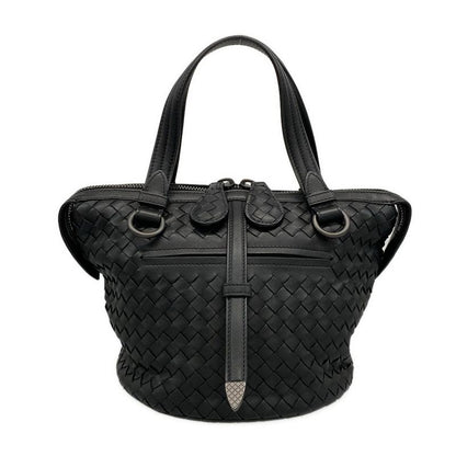 Bottega Veneta Handbag Tamboura Bag Intrecciato B07684077t Black Leather