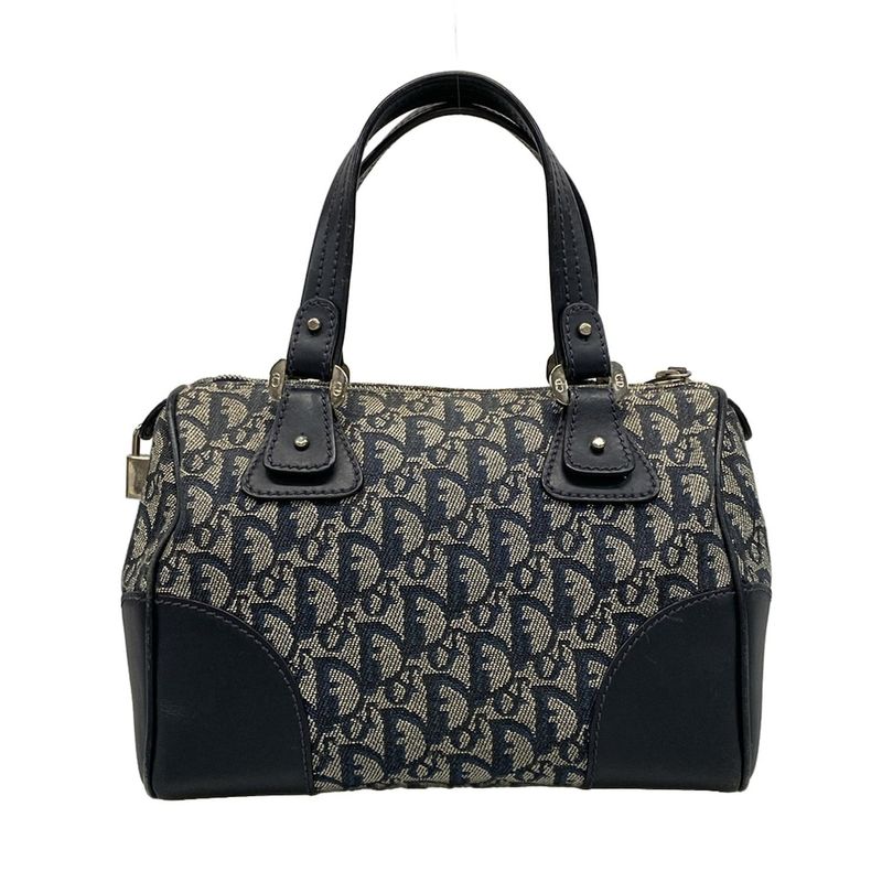 Dior Christian Dior Handbag Trotter Navy and Ivory Leather