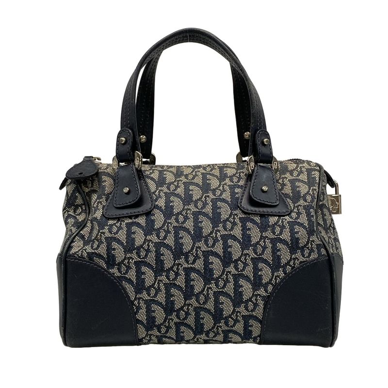 Dior Christian Dior Handbag Trotter Navy and Ivory Leather