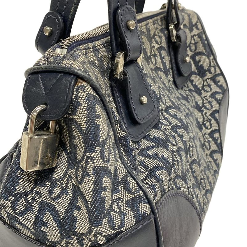 Dior Christian Dior Handbag Trotter Navy and Ivory Leather