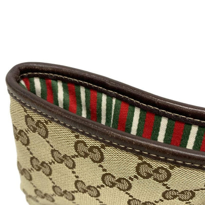 Gucci Tote Bag GG Patternnew Britt 169946 Beige and Dark Brown Leather