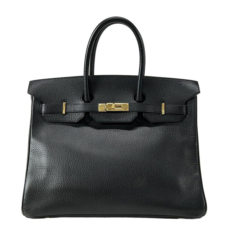 Hermes Handbag Birkin 35 Black Gold Hardware