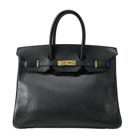 Hermes Handbag Birkin 35 Black Gold Hardware