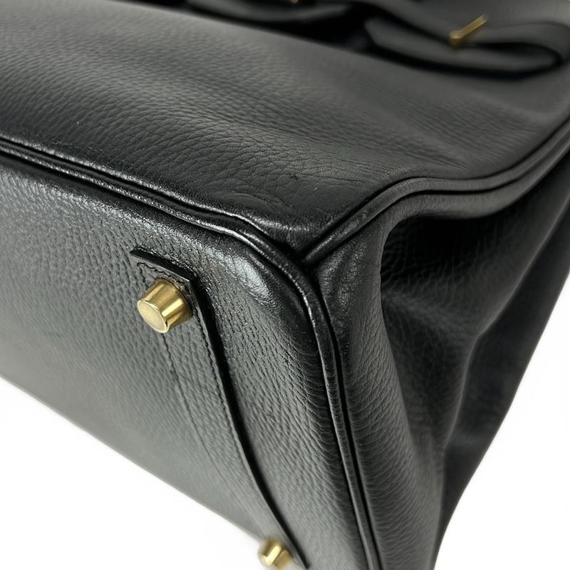 Hermes Handbag Birkin 35 Black Gold Hardware