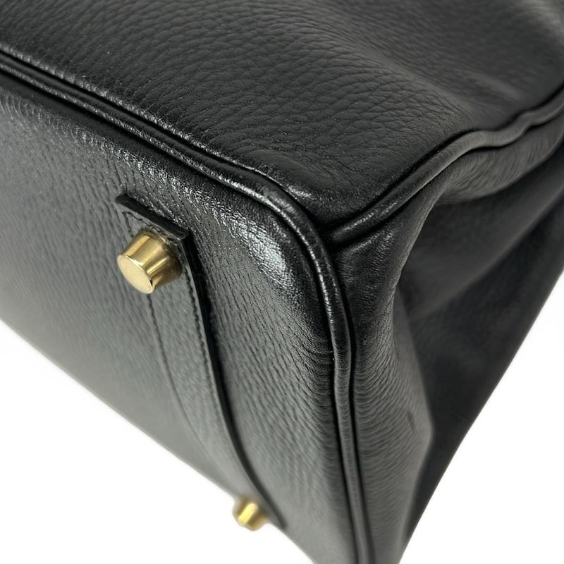 Hermes Handbag Birkin 35 Black Gold Hardware