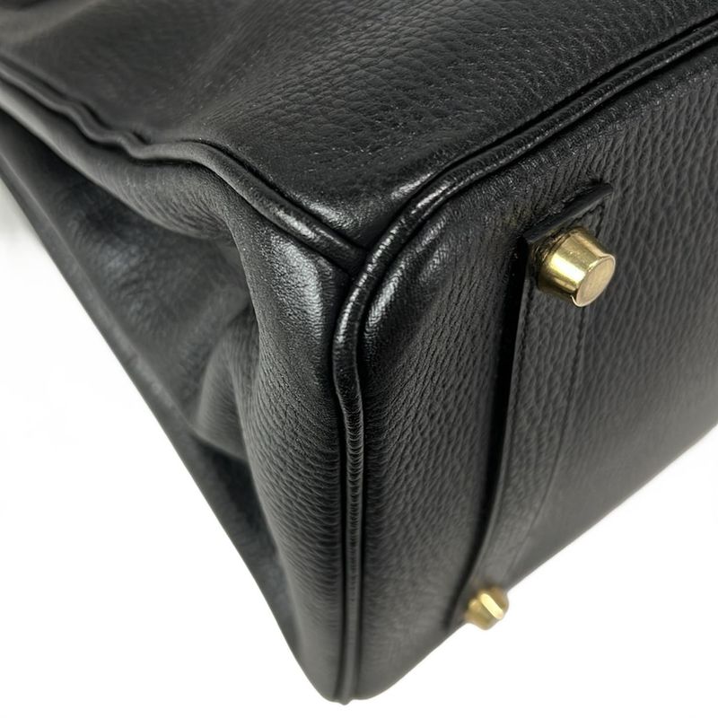 Hermes Handbag Birkin 35 Black Gold Hardware