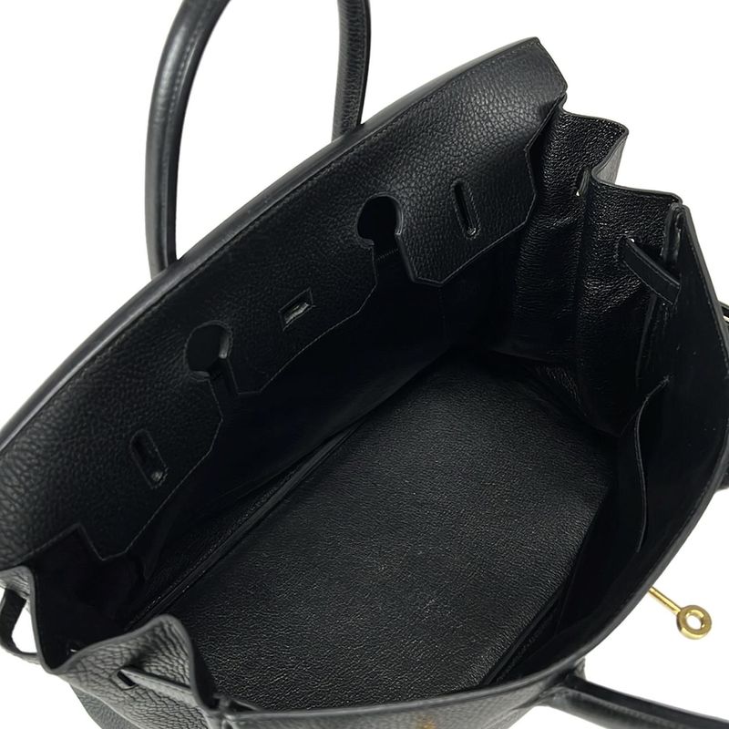 Hermes Handbag Birkin 35 Black Gold Hardware