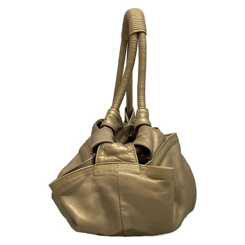 Loewe Shoulder Bag Nappa Ile Gold Leather