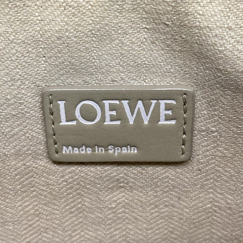 Loewe Clutch Bag - Gray Beige Shape Stamped Leather