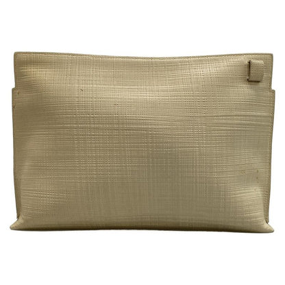 Loewe Clutch Bag - Gray Beige Shape Stamped Leather