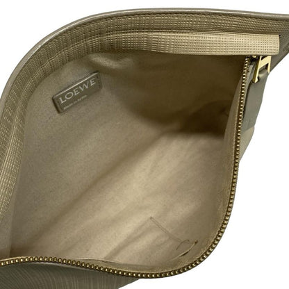 Loewe Clutch Bag - Gray Beige Shape Stamped Leather
