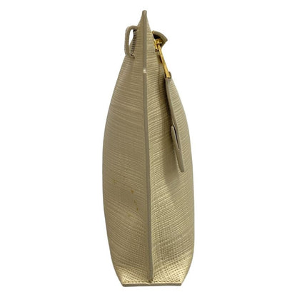 Loewe Clutch Bag - Gray Beige Shape Stamped Leather