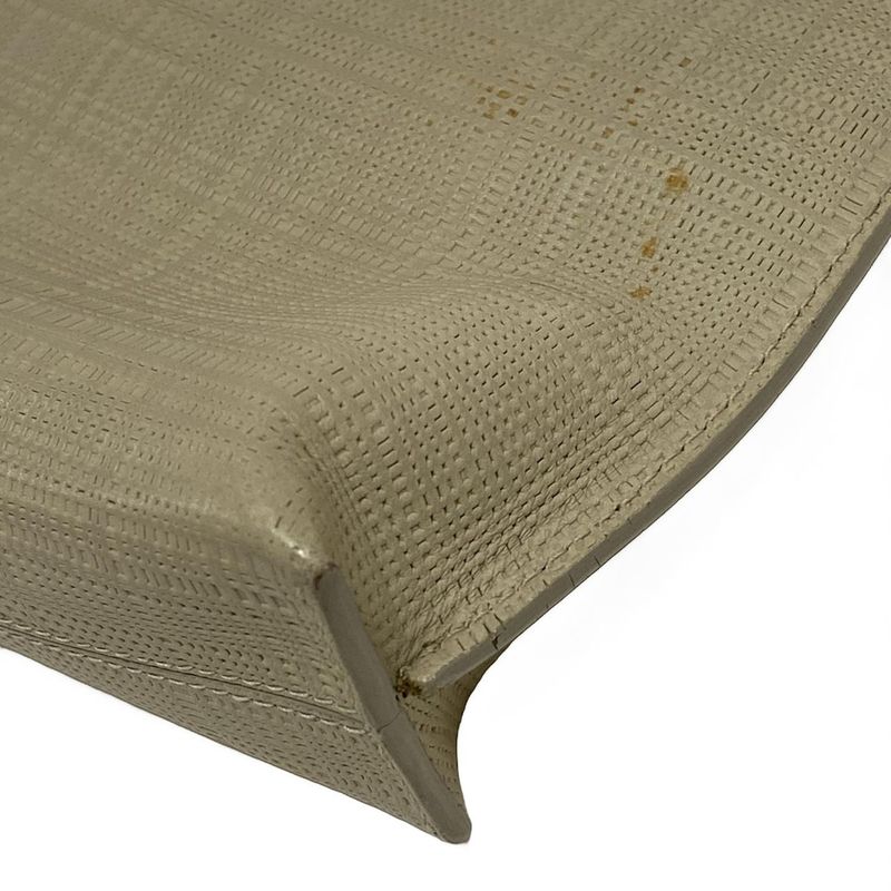 Loewe Clutch Bag - Gray Beige Shape Stamped Leather