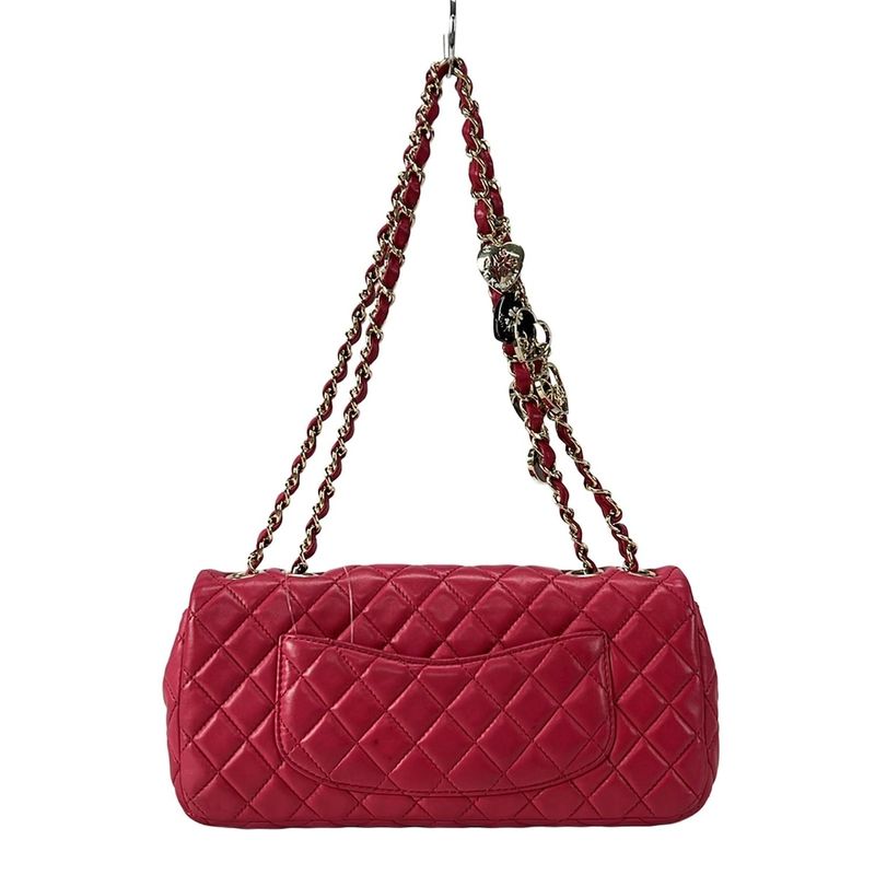 Chanel Shoulder Bag Single Flap Matelasse Pink Gold Hardware Chain Shoulder