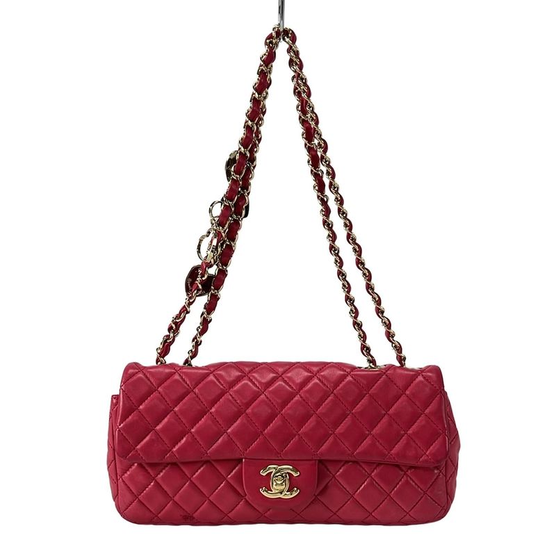 Chanel Shoulder Bag Single Flap Matelasse Pink Gold Hardware Chain Shoulder