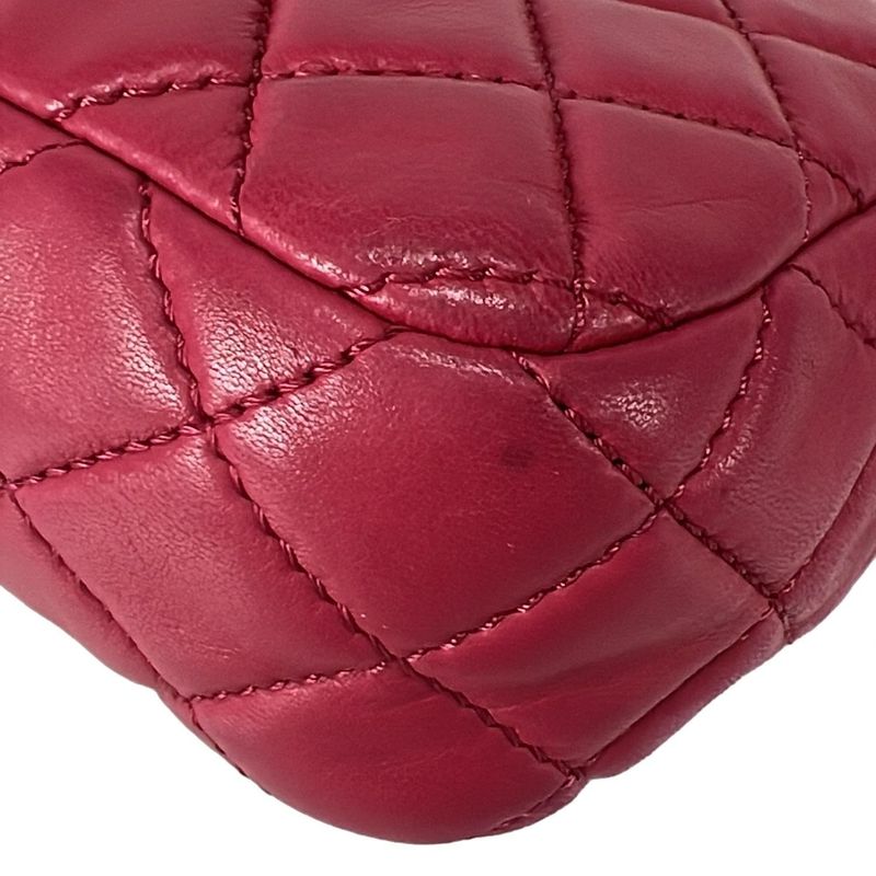 Chanel Shoulder Bag Single Flap Matelasse Pink Gold Hardware Chain Shoulder