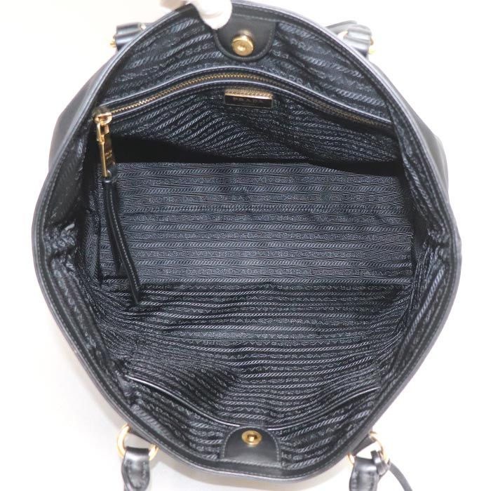 Prada Tessuto Nylon Tote Bag Black 1bg158 Ladies Preowned Excellent Condition