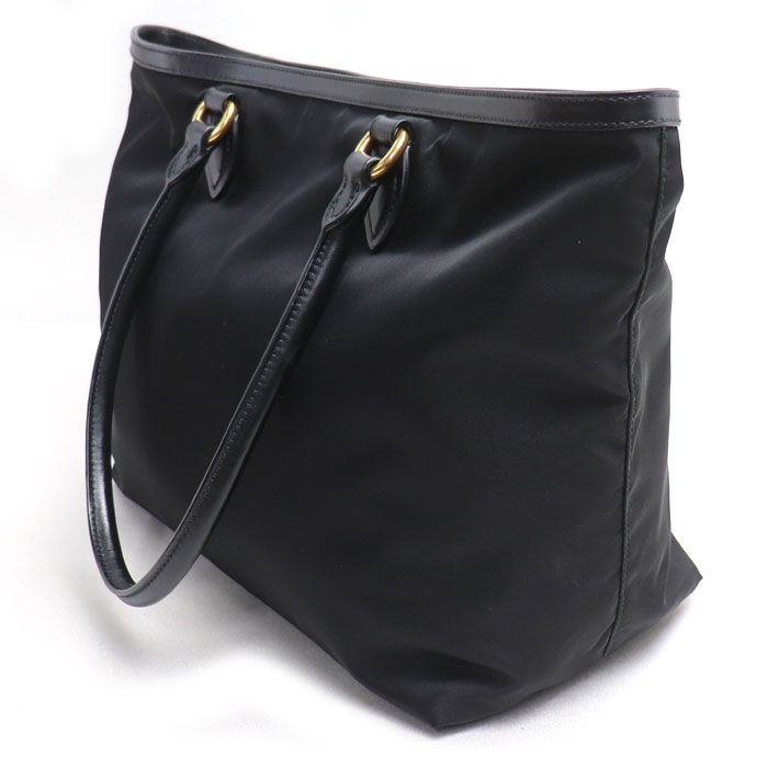 Prada Tessuto Nylon Tote Bag Black 1bg158 Ladies Preowned Excellent Condition