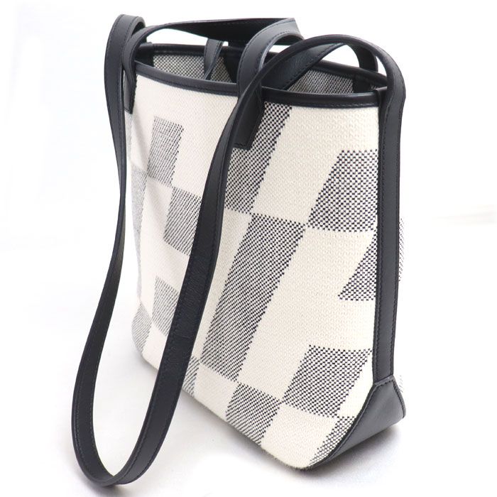 Hermes Toile Ash H Ambier PM 2way Shoulder Bag White Black Ladies Preowned