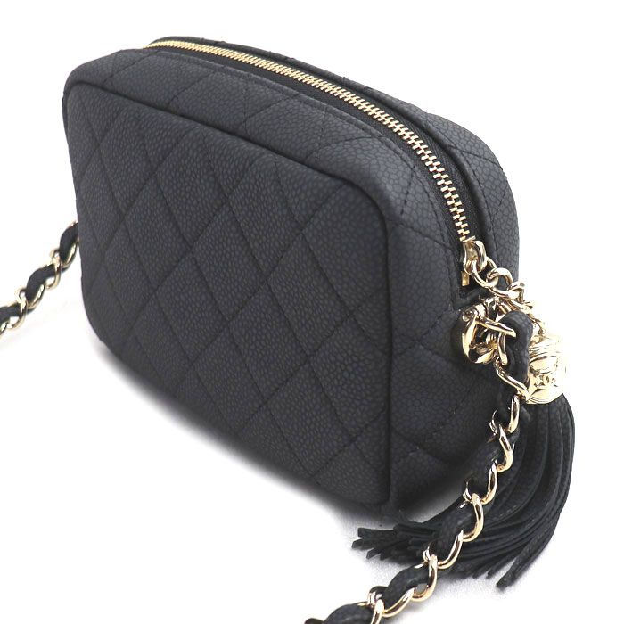 Chanel Caviar Skin Matelasse Camera Bag Shoulder Bag Black A57717 Ladies