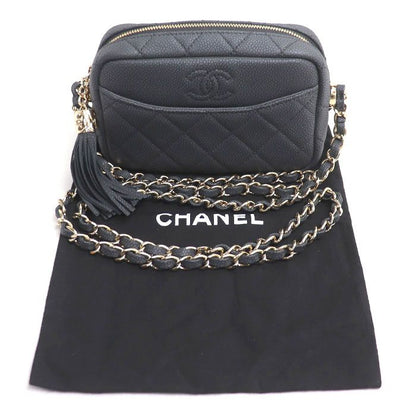Chanel Caviar Skin Matelasse Camera Bag Shoulder Bag Black A57717 Ladies