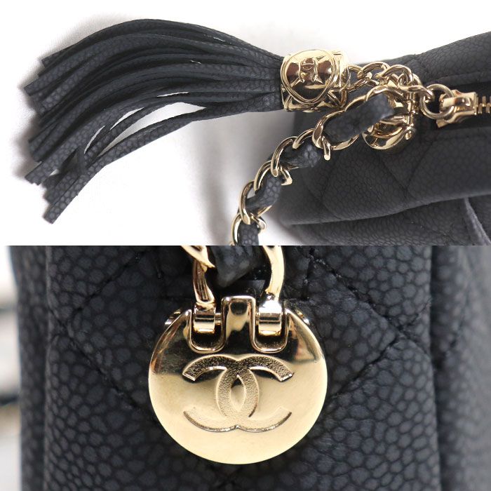 Chanel Caviar Skin Matelasse Camera Bag Shoulder Bag Black A57717 Ladies