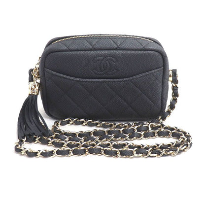 Chanel Caviar Skin Matelasse Camera Bag Shoulder Bag Black A57717 Ladies