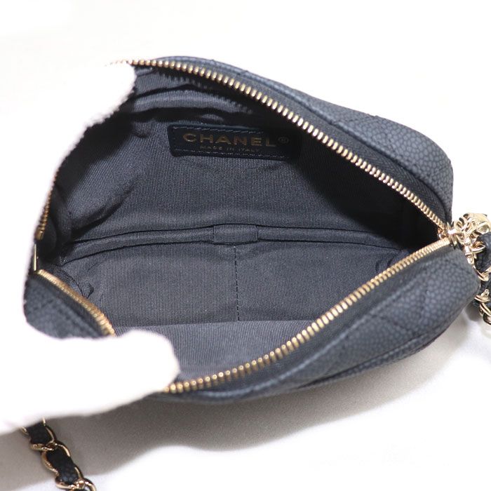 Chanel Caviar Skin Matelasse Camera Bag Shoulder Bag Black A57717 Ladies