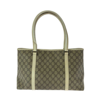Gucci Beige Ivory Silver Hardware GG Supreme Canvas 114695 Tote Bag Shoulder
