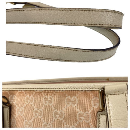 Gucci Sherry Line Pink Ivory GG Canvas Leather 137396 Tote Bag Shoulder Bag