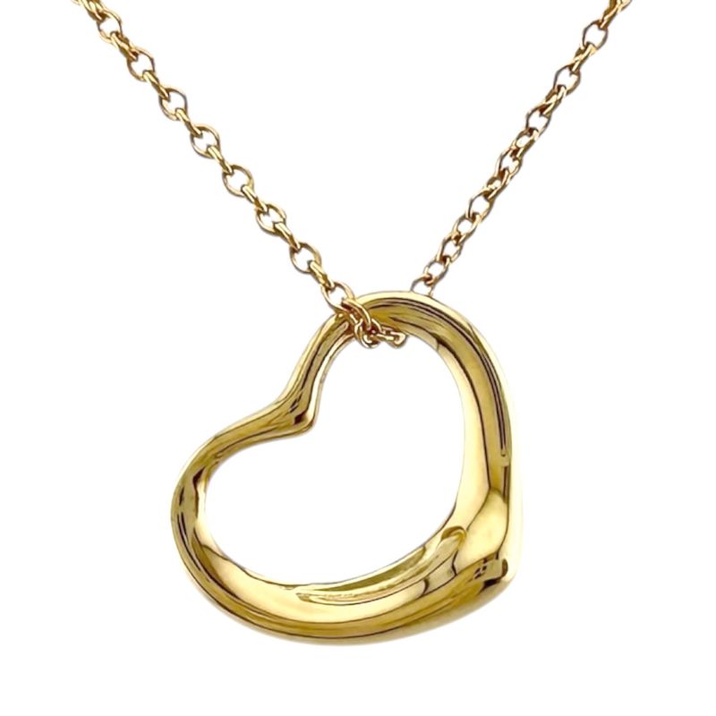 Tiffany & Co Open Heart Necklace 18k Gold 18K Yellow Gold Ladies Tiffany & Co