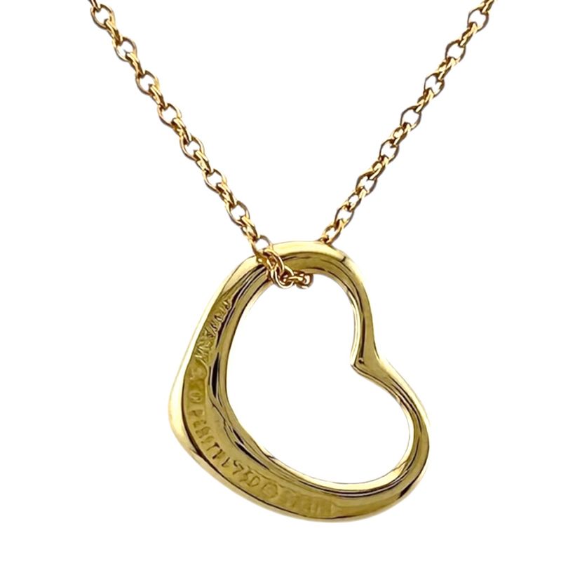 Tiffany & Co Open Heart Necklace 18k Gold 18K Yellow Gold Ladies Tiffany & Co