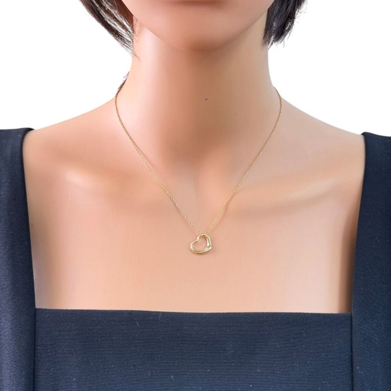 Tiffany & Co Open Heart Necklace 18k Gold 18K Yellow Gold Ladies Tiffany & Co